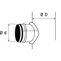 Piquage express à 90° - PS - Diamètre 160 mm - Conduit 560 à 630 mm - Avec joint