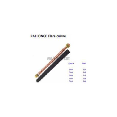  RALLONGE CUIVRE ANNELÉ 3/8 FLARE MF