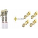 LIAISON TIREE AU VIDE TOUS FLUIDES PE BLANC M1   1/4-3/8 9M AVEC 4 RAC PA
