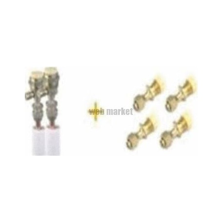 LIAISON TIREE AU VIDE TOUS FLUIDES PE BLANC M1   1/4-3/8 5M AVEC 4 RAC PA