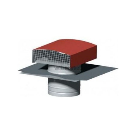 Ct 160 tuile - chapeau de toiture rouge pour sorties conduits diamètre 160