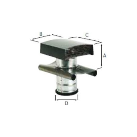 Ct 250 ardoise - chapeau de toiture gris pour sorties conduits diamètre 250