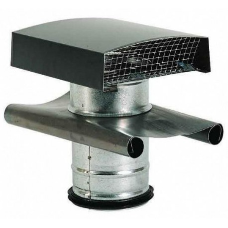 Ct 630 ardoise - chapeau de toiture gris pour sorties conduits diamètre 630