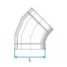 ALDES Coude horizontal oblong galvanisé 45° CHO - L 325mm x H 130mm
