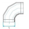 ALDES Coude horizontal oblong galvanisé 90° CHO - L 325mm x H 130mm
