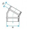 ALDES Coude vertical oblong galvanisé 30° CVO - L 425mm x H 130mm