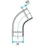 ALDES Coude vertical oblong galvanisé 30° CVO - L 490mm x H 130mm