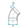 ALDES Coude vertical oblong galvanisé 90° CVO - L 325mm x H 130mm