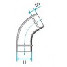 ALDES Coude vertical oblong galvanisé 45° CVO - L 425mm x H 130mm