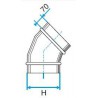 ALDES Coude vertical oblong galvanisé 45° CVO - L 425mm x H 130mm
