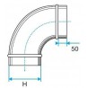 ALDES Coude vertical oblong galvanisé 90° CVO - L 325mm x H 130mm