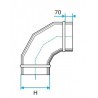 ALDES Coude vertical oblong galvanisé 90° CVO - L 325mm x H 130mm