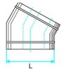 ALDES Coude horizontal oblong galvanisé CHO à 30° - L 880mm x H 215mm