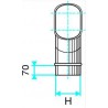 ALDES Coude horizontal oblong galvanisé CHO à 30° - L 950mm x H 320mm