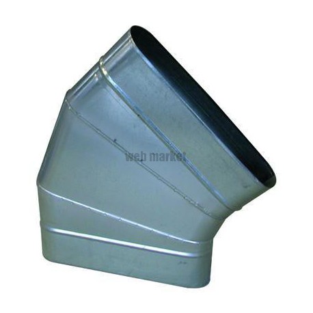 ALDES Coude horizontal oblong galvanisé CHO à 45° - L 350mm x H 100mm