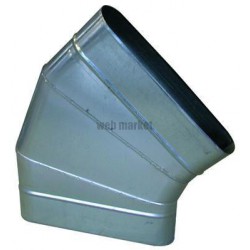 ALDES Coude horizontal oblong galvanisé CHO à 45° - L 515mm x H 215mm