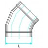 ALDES Coude horizontal oblong galvanisé CHO à 45° - L 975mm x H 265mm