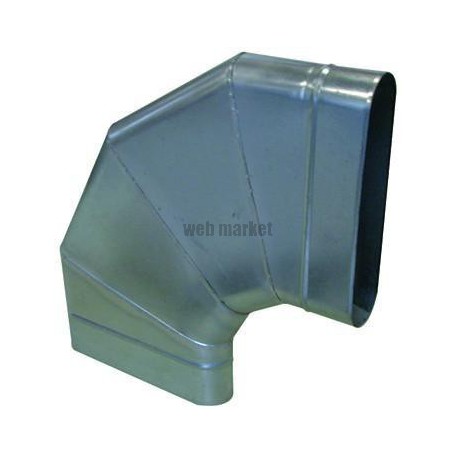 ALDES Coude horizontal oblong galvanisé CHO à 90° - L 675mm x H 215mm
