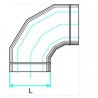 ALDES Coude horizontal oblong galvanisé CHO à 90° - L 620mm x H 320mm