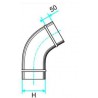ALDES Coude vertical oblong galvanisé CVO à 45° - L 360mm x H 80mm