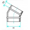 ALDES Coude vertical oblong galvanisé CVO à 30° - L 895mm x H 415mm