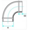 ALDES Coude vertical oblong galvanisé CVO à 90° - L 545mm x H 165mm