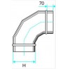 ALDES Coude vertical oblong galvanisé CVO à 90° - L 620mm x H 320mm
