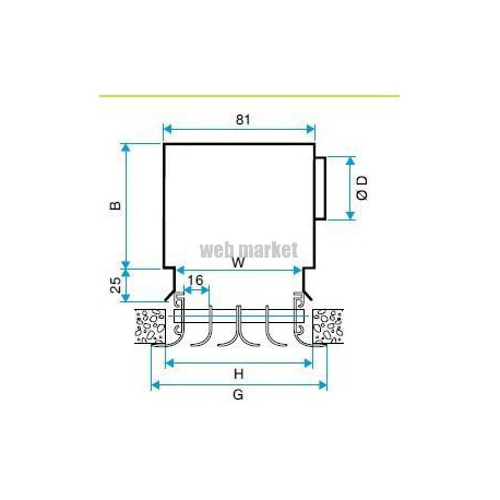 ALDES Diffuseur linéaire soufflage 4 fentes alu anodisé avec registre ALD614 1500mm