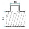 ALDES Piquage équerre circulaire galvanisé à joint - Diamètre 125/125