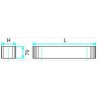 ALDES Piquage droit oblong sur plat galvanisé PDOP - L 850mm x H 265mm
