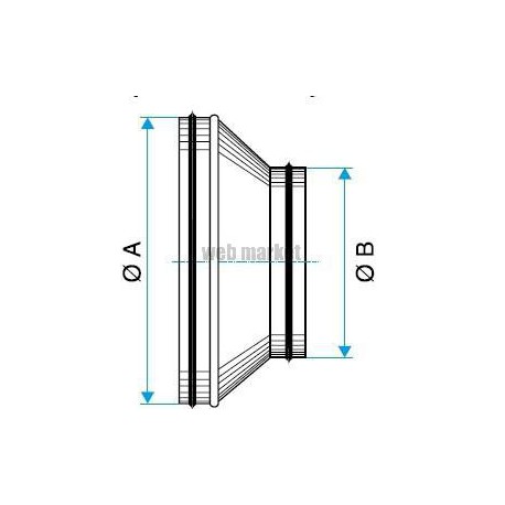 ALDES Réduction conique concentrique galvanique à joint - Diamètre 315/160