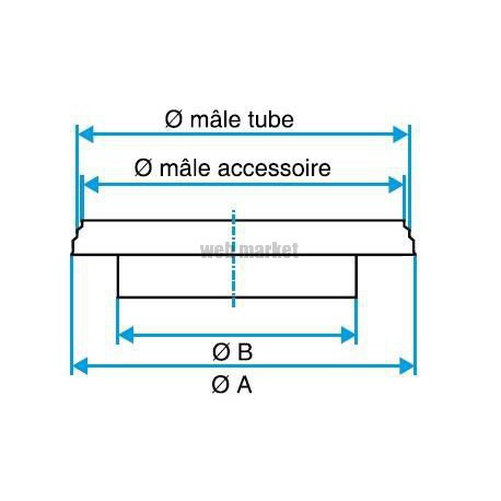 ALDES Réduction plate concentrique aluminium RPC - Diamètre 500/450