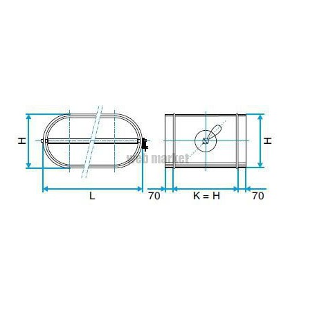 ALDES Registre dSupéquilibrage oblong galvanisé RGO - L 820mm x H 320mm