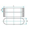 ALDES Raccord mâle oblong galvanisé RMO - L 410mm x H 165mm