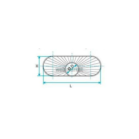 ALDES Réduction oblongue cylindrique tangentielle sur plat ROCTP-620x320-Diamètre 400