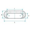 ALDES Réduction oblongue tangentielle sur plat galvanisé ROTP- L975 x H265/l515 x h215