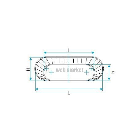 ALDES Réduction oblongue tangentielle sur plat ROTP - L 515 x H 215mm / l 425 x h130mm