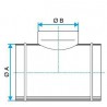 ALDES Té Equerre aluminium : TE 90° - Diamètre 400/160