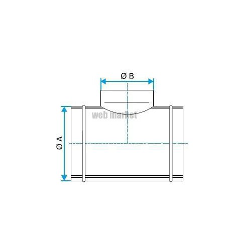 ALDES Té Equerre Galvanisé : TE 90° - Diamètre 100/100 mm