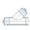 ALDES Té Oblique Galvanisé : TO 45° - Diamètre 900/900