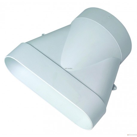 Raccord Minigaine blanc mixte droit équivalent D125 (60x200)