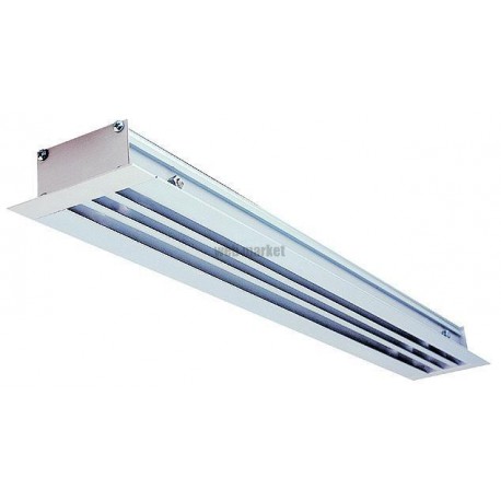 ALDES Diffuseur linéaire soufflage 2 fentes alu blanc avec registre ALD622 1150mm