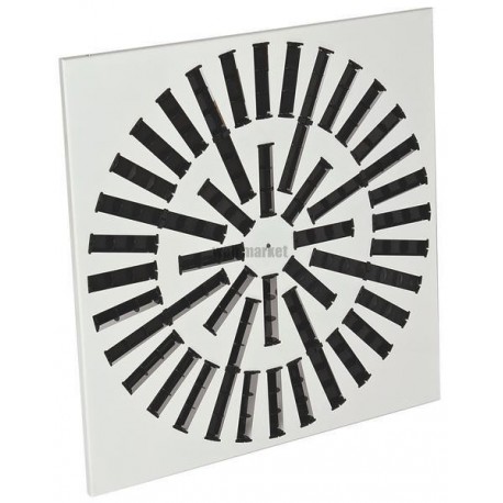 ALDES Diffuseur réglable hélicoïdal 500x500 acier blanc et déflecteur noir SF 785