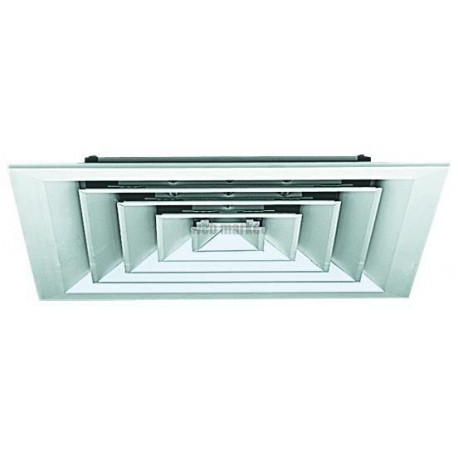 ALDES Diffuseur carré fixe 4 voies acier blanc plafond SF 704 472x472mm