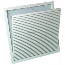 ALDES Grille reprise dalle de plafond 600x600 blanche ailettes inclinées filtre AG637