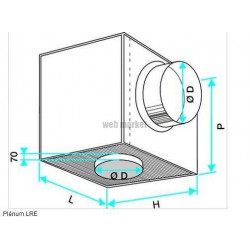 ALDES Plénum en acier pour diffuseur avec piquage sur le côté LRE D355