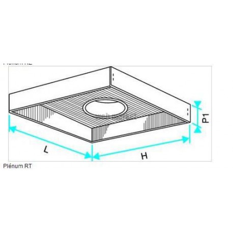 ALDES Plénum RT F0 avec piquage sur le dessus D400 pour diffuseur SF/AF704 600x600 mm