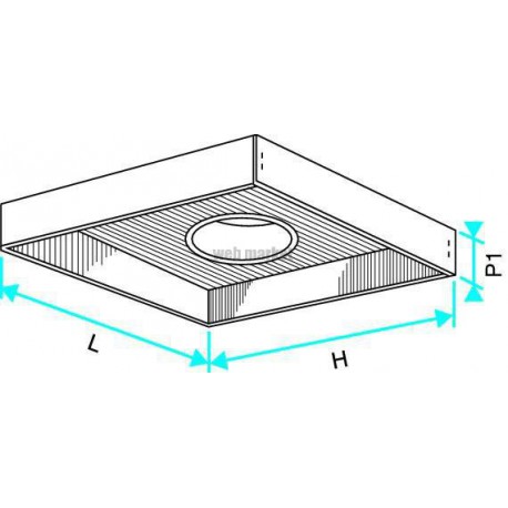 ALDES Plénum RT F0 avec piquage sur le dessus D250 pour diffuseur SF/AF704 300x300 mm
