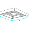 ALDES Plénum RT F0 avec piquage sur le dessus D250 pour diffuseur SF/AF704 300x300 mm