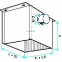 ALDES Plénum RE F0 avec piquage sur le côté D125 pour diffuseur SF/AF704 150x150 mm